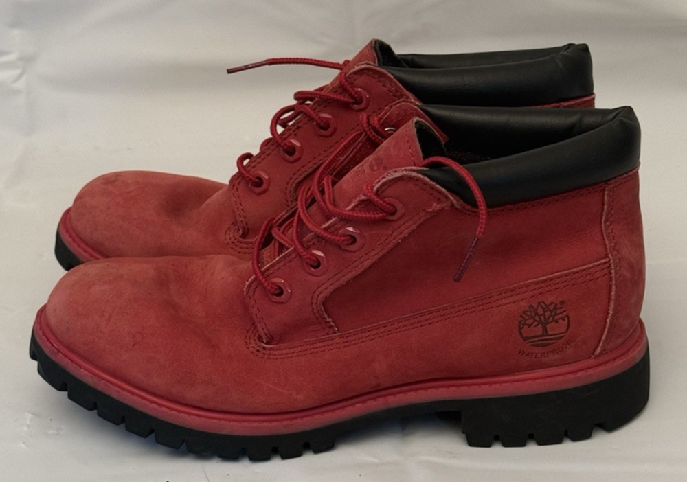 Timberland Nelson Premium Waterproof Chukka Boots Men's 7.5 Red Nubuck AI4WS